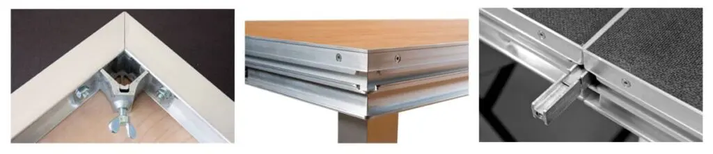 Plug-in pedestals Alu-Rapid V - several enlarged views. Alu-Rapid V pedestals - several enlarged views.